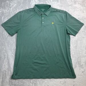 Masters Tech Polo Shirt Men 3XL Green White Striped Performance Golf